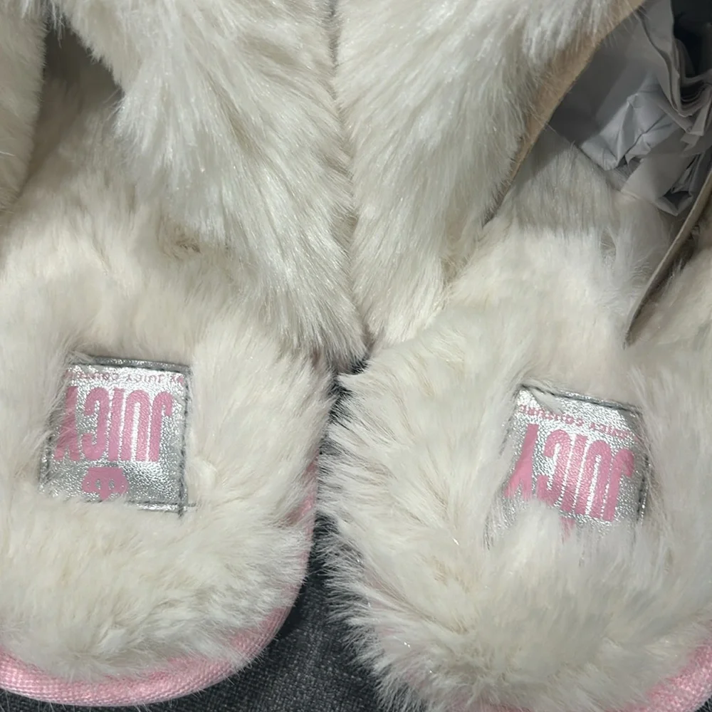 NWT Juicy by Juicy Couture Sonora Girls Slip-On Slippers Gray/Pink SZ 4-5 💥💥